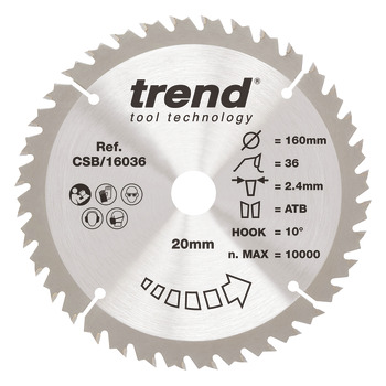Trend Sawblade WD 36T 2.4K D160/20x1.6 000.00.498