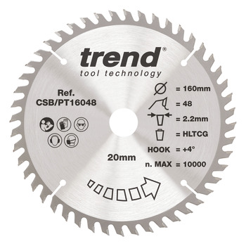 Trend Sawblade HPL 48T 2.2K D160/20x1.6 000.00.504