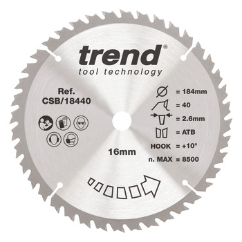 Trend Sawblade WD 40T 2.6K D184/16x1.7 000.00.519