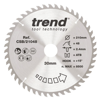 Trend Sawblade WD 48T 2.4K D210/30x1.6 000.00.526