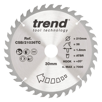 Trend Sawblade WD 36T 1.8K D210/30x1.3 000.00.527