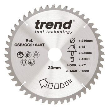 Trend Sawblade WDCC 48T 2.2K D216/30x1.6 000.00.548