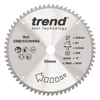 Trend Sawblade WDCC 64T 3.0K D305/30x2.0 000.00.550