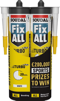 Soudal FixAll Turbo Sealant 290ml Wht x2 003.50.764