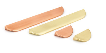 Nick Pull Handle Aluminium Brush Brass 32mm Fixing Centres - view 2