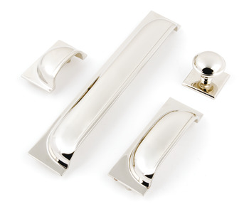 Queslett Cup Handle Brass Polished Nickel 96mm Fixing Centres - view 2