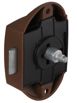 PushButton Lock BS25mm Plastic Brown