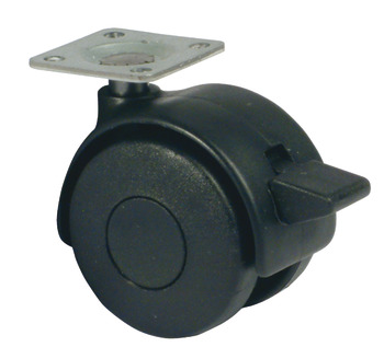 D50mm Twin Castor Swivel without Brake Plastic 38
