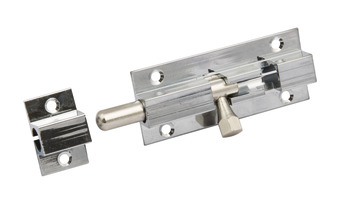 Barrel Bolt w Keep 80mm Brass CP - view 3