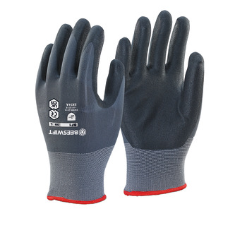 Beeswift Ntrl PU Palm+Fgr Ctd Gloves XL 007.51.317