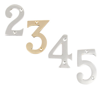 Numeral 0  76mm Zinc Alloy Polished Brass