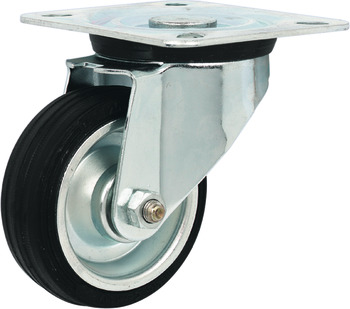 D100mm Castor Swivel without Brake Plastic Galvanised