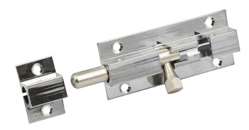 Barrel Bolt w Keep 80mm Brass CP - view 4