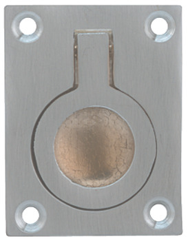 Flush Ring Pull Handle 50x38x12mm Brass Polished Brass