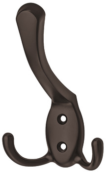 Hat+Coat Hook 75x123x20mm Zinc Alloy ORB