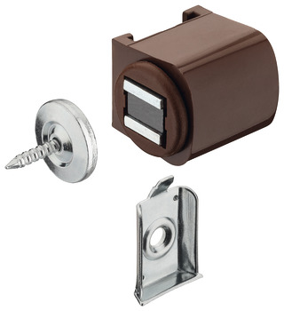 Magnetic Catch+Plt 3.0kg SF Steel/Plastic Brown