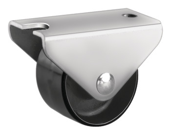 D15mm Castor Fixed without Brake Plastic Galvanised