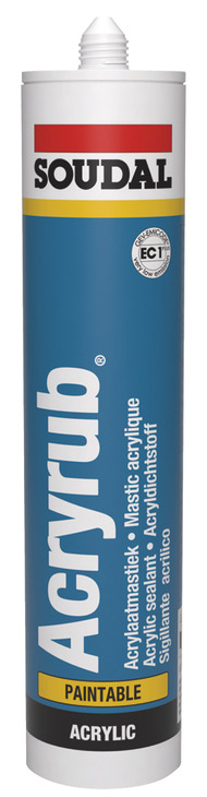 Soudal Acryrub Acryl Dec Caulk 300ml Wht 003.50.065