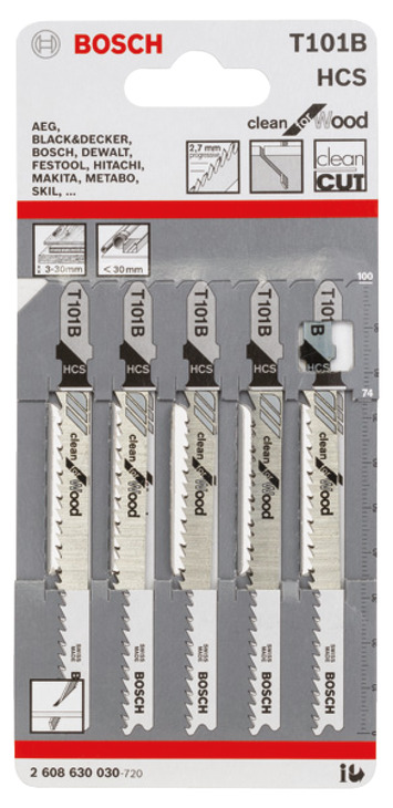 Bosch Jigsaw Blades T101B HCS x25 - view 2