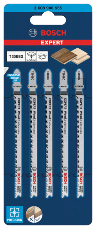 Bosch Jigsaw Blades T308BO HCS x5 - view 2