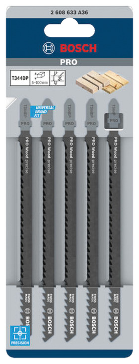 Bosch Jigsaw Blades T344DP HCS x5 - view 2