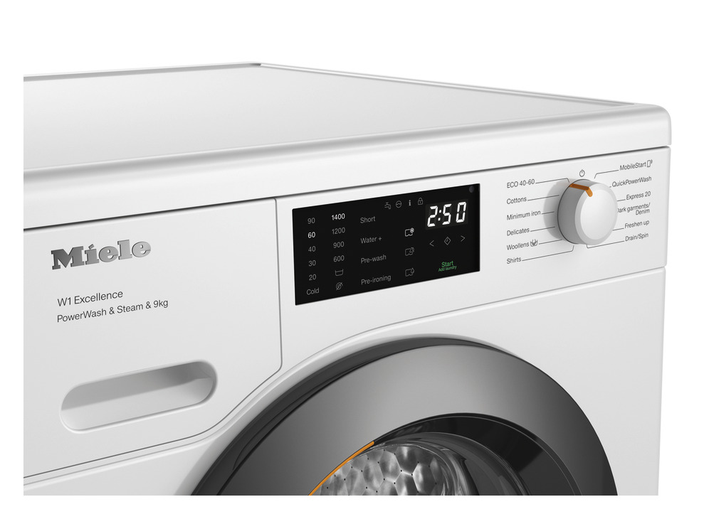 Miele WED385 WCS Wsh Mch QPW+Stm 9kg Wht - view 2