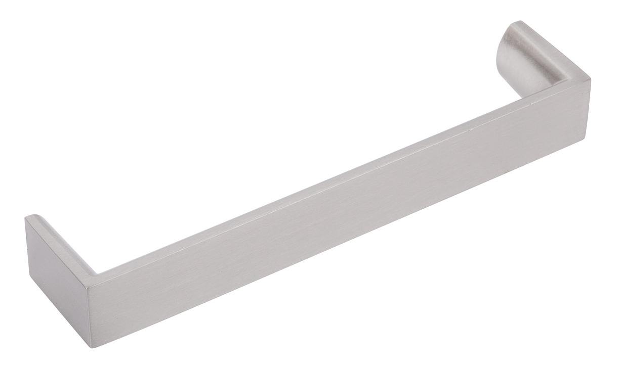 D Handle Aluminium Bru Nickel 19x28x128mm Fixing Centres x10