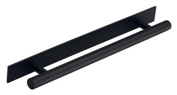 Langham Pull Handle+Plt Brs M.Black 320mm Fixing Centres