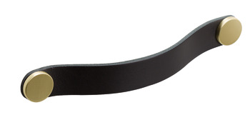 Flexa Pull Handle Leather Black/Brs 128mm Fixing Centres 106.49.000