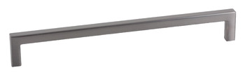 U Pull Handle Zinc Alloy Bru Grey 28.5x128mm Fixing Centres