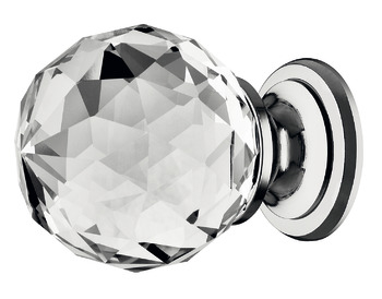Harley Knob Glass/Brass Polished Chrome D30x41mm