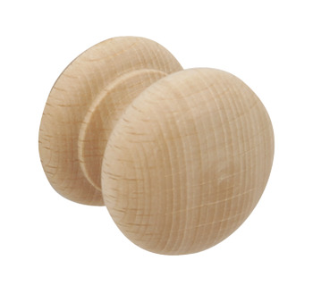 Turned EndGrain Knob Unfin Bch D34x31mm