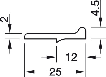 Closure Strip 25x4.7mm 2.5m Plastic Grey 7035