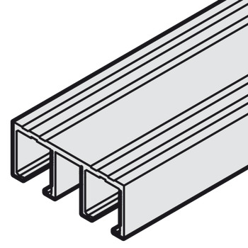 Slido F-Li21 Top Trk Dbl SF 2.5m Anodised Silver