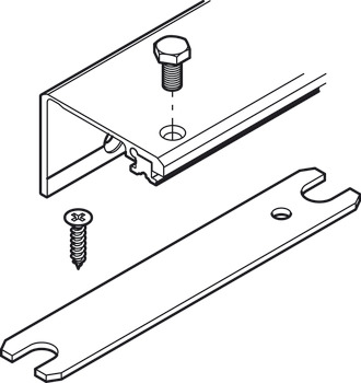 Hawa Concepta Con Bracket/Wood Sgl 900mm Anodised
