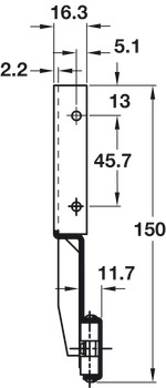 Accuride 1234 Pivot Sld Dr Run Black 608mm