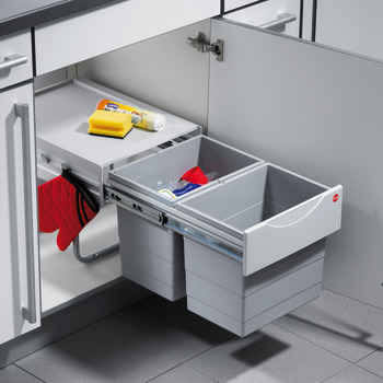 Hailo Tandem 400 Bin 2x18L Lt Grey