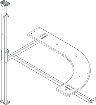 Hafele PO Corner Frame RH Adj Steel