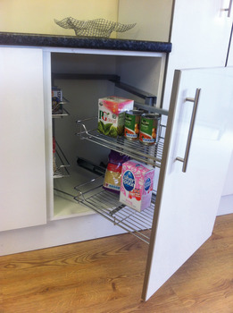 Pull Swing Corner Unit 1000mm LH Silver