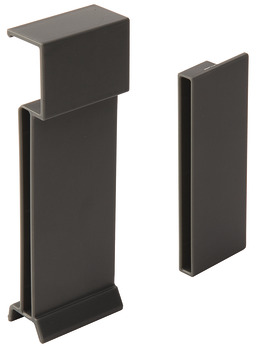 MXS Glass Panel Hldr Set Rect Rail Grey