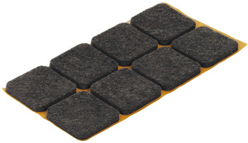 Felt Glide 20x20mm Self Adh Brown