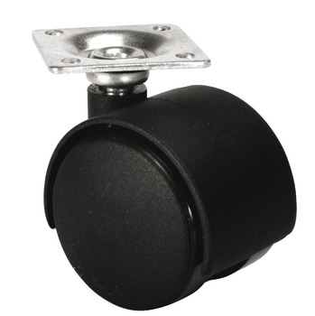 D50mm Twin Castor Swivel without Brake Plastic Bk