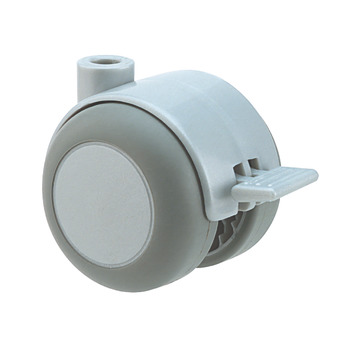D50mm Twin Castor Swivel with Brake Aluminium Pin