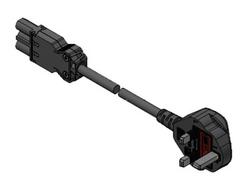 BachM Pwr Cbl S1/S2 UK Plug 3.0m Black
