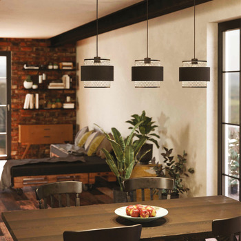Eglo Bazely 3 Plastic L990 3x40W E27 Black 833.44.247