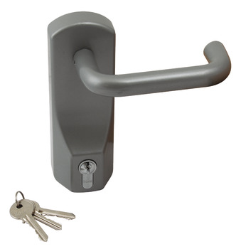 Outside Access Device w Lever Silver