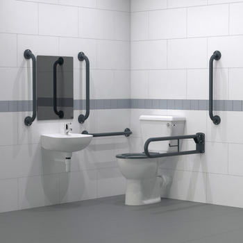 Nyma Pro Doc M Fixing Centres Toilet Set D.Grey 7016